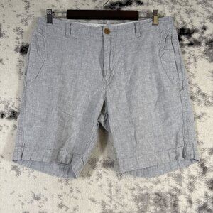 J Crew Shorts Mens‎ Size 32 Silver Linen Preppy Comfort Casual Beach Vacation